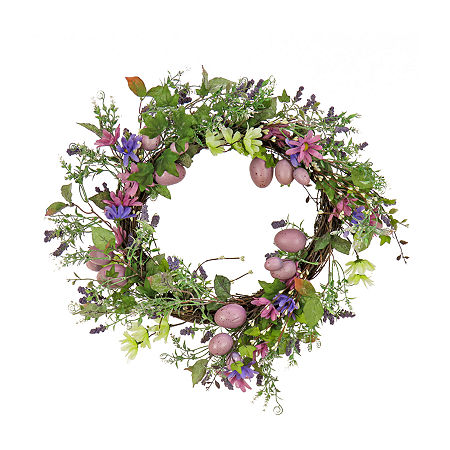 National Tree Co. 22 Flowering Pink Wreath, One Size, Purple