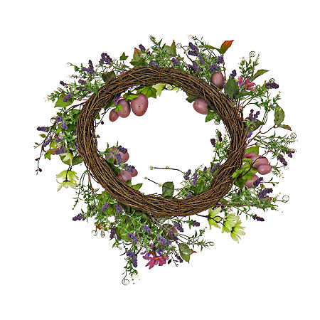 National Tree Co. 22 Flowering Pink Wreath, One Size, Purple