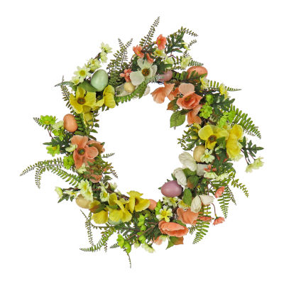 National Tree Co. 22 Ferns And Flowers Wreath