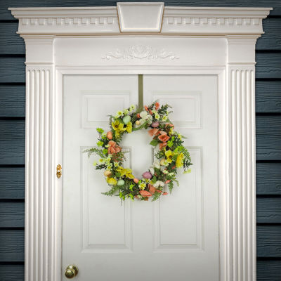 National Tree Co. 22 Ferns And Flowers Wreath