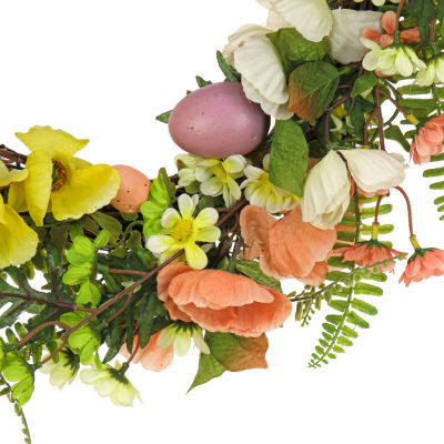 National Tree Co. 22 Ferns And Flowers Wreath