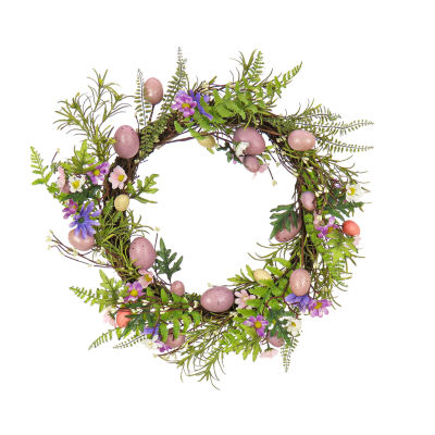 National Tree Co. 22 Pink Eggs Wreath