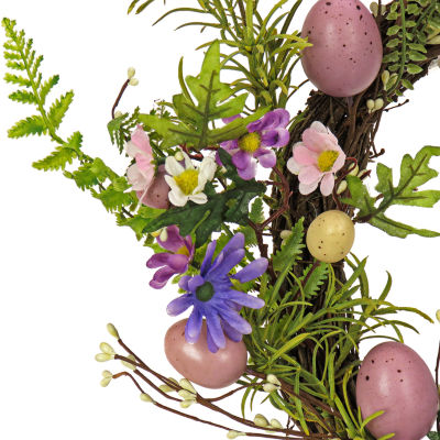 National Tree Co. 22 Pink Eggs Wreath