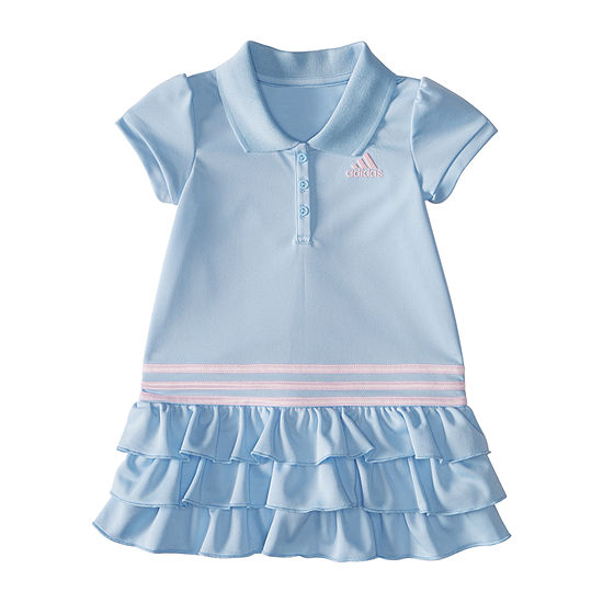 adidas Baby Girls Embroidered Short Sleeve T-Shirt Dress
