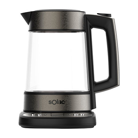 SOLAC AROA PREMIUM Adjustable Temperature Cordless Glass Kettle, One Size, Stainless Steel