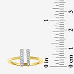 Diamond Addiction Dobule Bar Open Edge 1/10 CT. T.W. Genuine White Diamond 14K Gold Over Silver Bar Band