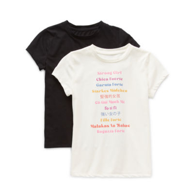 Thereabouts Little & Big Girls Round Neck Short Sleeve T-Shirt