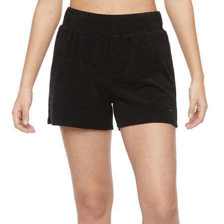 Juicy By Juicy Couture Towel Terry Womens Mid Rise Pull-On Short, X-small , Black
