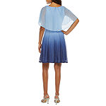 Danny & Nicole Short Sleeve Ombre Popover Fit + Flare Dress