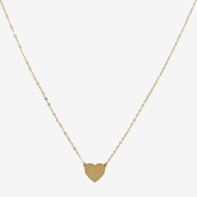 Made in Italy Womens 14K Gold Heart Pendant Necklace