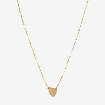 Made in Italy Womens 14K Gold Heart 18 Inch Pendant Necklace