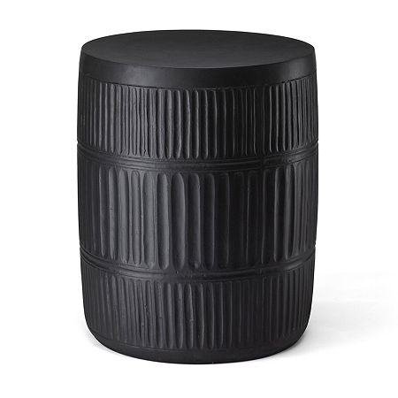 Glitzhome 18.5 MGO Black Textured Patio Garden Stool, One Size, Black