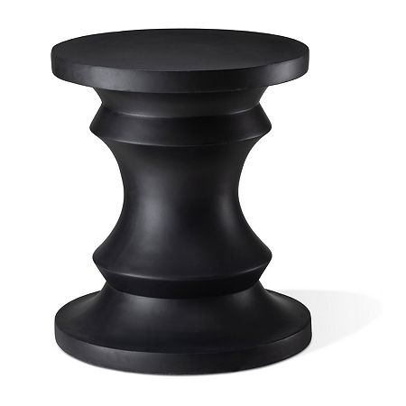 Glitzhome 18.25 MGO Black Pedestal Patio Garden Stool, One Size, Black