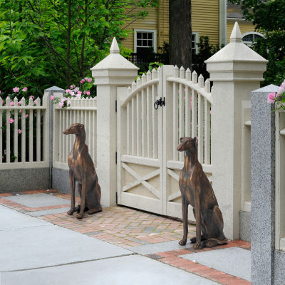 Glitzhome Set Of 2 - 30.25" MGO Dog Statue Figurine