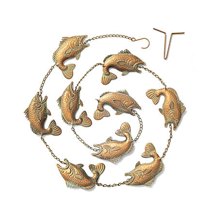 Glitzhome 8.5 Ft Fish Shaped Rain Chain Garland, One Size, Brown