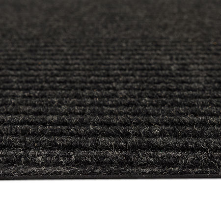 Mohawk Home Ribbed Utility Indoor Outdoor Rectangular Doormat, One Size, Black