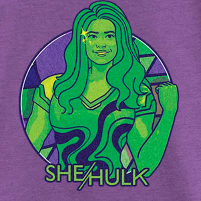 Little & Big Girls She Hulk Crew Neck Short Sleeve Marvel Graphic T-Shirt