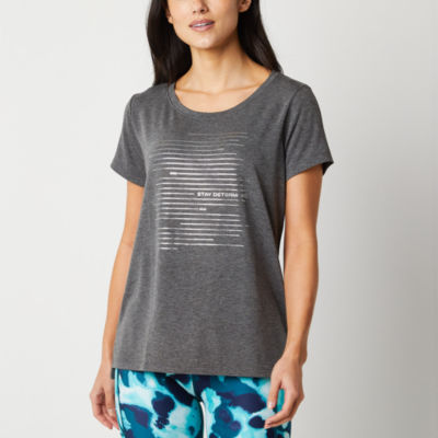 Xersion Womens Crew Neck Short Sleeve Graphic T-Shirt