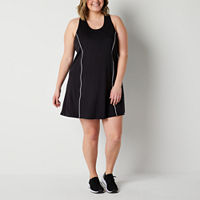 Xersion Move Sleeveless Tennis Dress Plus, 5x, Black