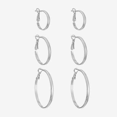 Liz Claiborne Hoop 3 Pair Earring Set