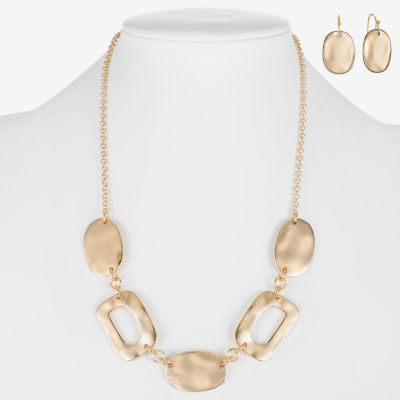 Liz Claiborne Collar Necklace And Drop Earring Womens 2-pc. Jewelry Set