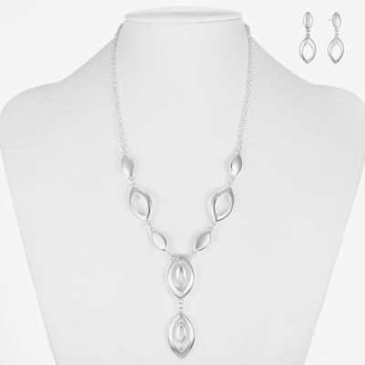 Liz Claiborne Y Necklace And Drop Earring Womens Hypoallergenic 2-pc. Jewelry Set
