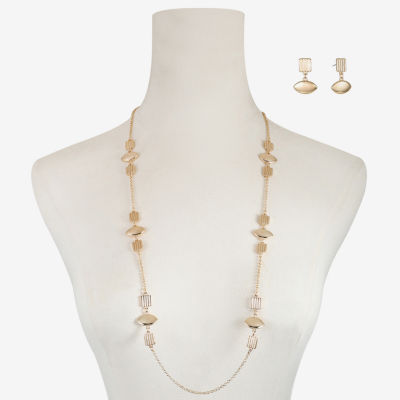 Liz Claiborne Station Necklace And Drop Earring 2-pc. Jewelry Set