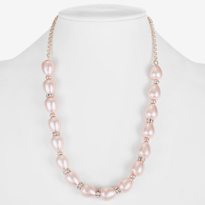 Monet Jewelry Simulated Pearl 17 Inch Rolo Collar Necklace