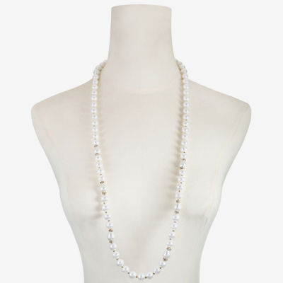 Monet Jewelry Womens Rose Tone 36 Inch Strand Necklace