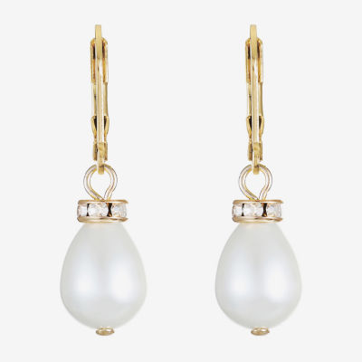 Monet Jewelry Womens Simulated Pearl Drop Earrings