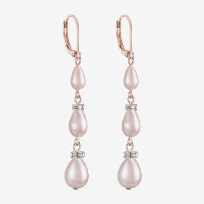 Monet Jewelry Womens Simulated Pearl Drop Earrings