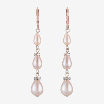 Monet Jewelry Womens Simulated Pearl Drop Earrings