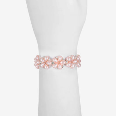 Monet Jewelry Simulated Pearl Flower Stretch Bracelet