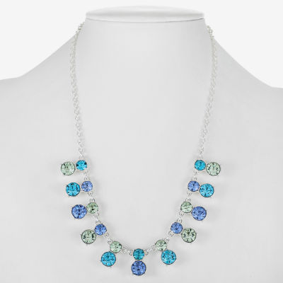 Monet Jewelry Blue Silver Tone Collar Necklace