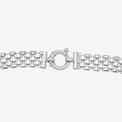 Womens Sterling Silver 18 Inch Stampato Chain Necklace