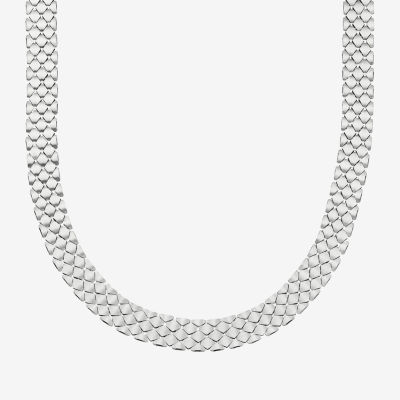 Sterling Silver 18 Inch Stampato Chain Necklace