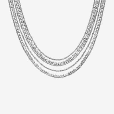 Womens 18 Inch Sterling Silver Link Necklace
