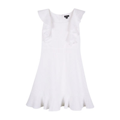 Lilt Big Girls Short Sleeve Flutter Sleeve Skater Dress