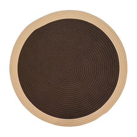 Colonial Mills Dolce Bordered Reversible Round Doormat, One Size, Brown