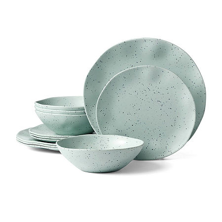 Oneida Terrazzo 12-pc. Melamine Dinnerware Set, One Size, Green