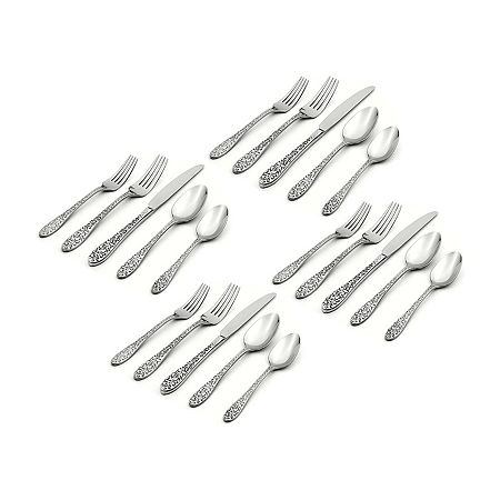 Oneida Ivy Flourish 20-pc. 18/10 Stainless Steel Flatware Set, One Size, Silver