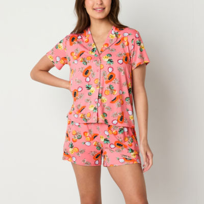 Sleep Chic Womens Short Sleeve 2-pc. Pant Pajama Set