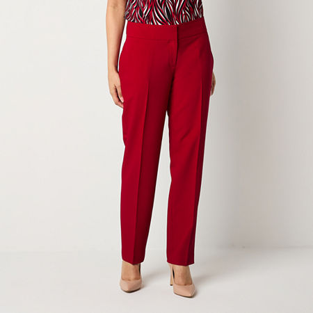 Black Label by Evan-Picone Womens Classic Fit Straight Suit Pants, 12, Red