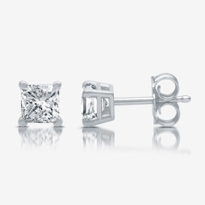 CT. T.W. Lab Grown White Diamond 10K White Gold Stud Earrings