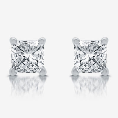 CT. T.W. Lab Grown White Diamond 10K White Gold Stud Earrings