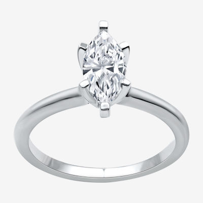 G / Si1-Si2) Womens 1 CT. T.W. Lab Grown White Diamond 14K Gold Marquise Solitaire Engagement Ring