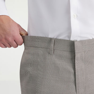 Haggar Mens Plaid Stretch Fabric Suit Pants