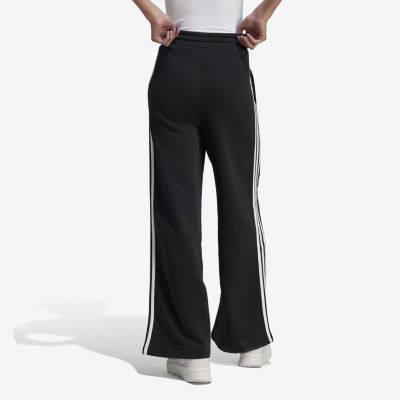 adidas Essentials 3 Stripe Fleece Wide Leg Pant