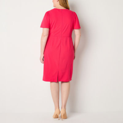 Liz Claiborne Plus Short Sleeve Sheath Dress