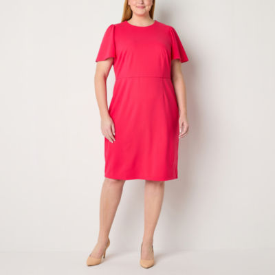 Liz Claiborne Plus Short Sleeve Sheath Dress